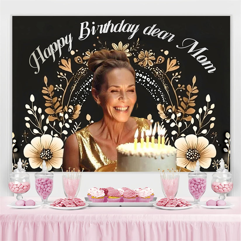 Toile de fond Anniversaire Personnalisable Maman Florale 40ème CSH4-18
