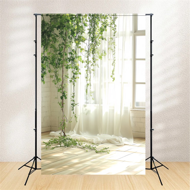 Toile de fond Portrait Lianes Vertes Rideau Doux CSH4-184