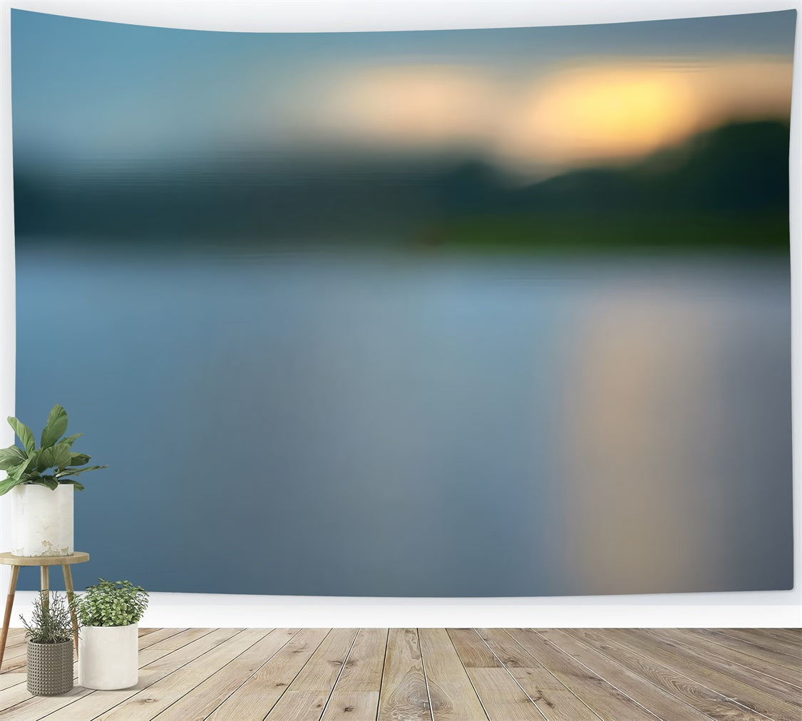Toile de fond Portrait Reflet Crépuscule Lac Brumeux CSH4-200