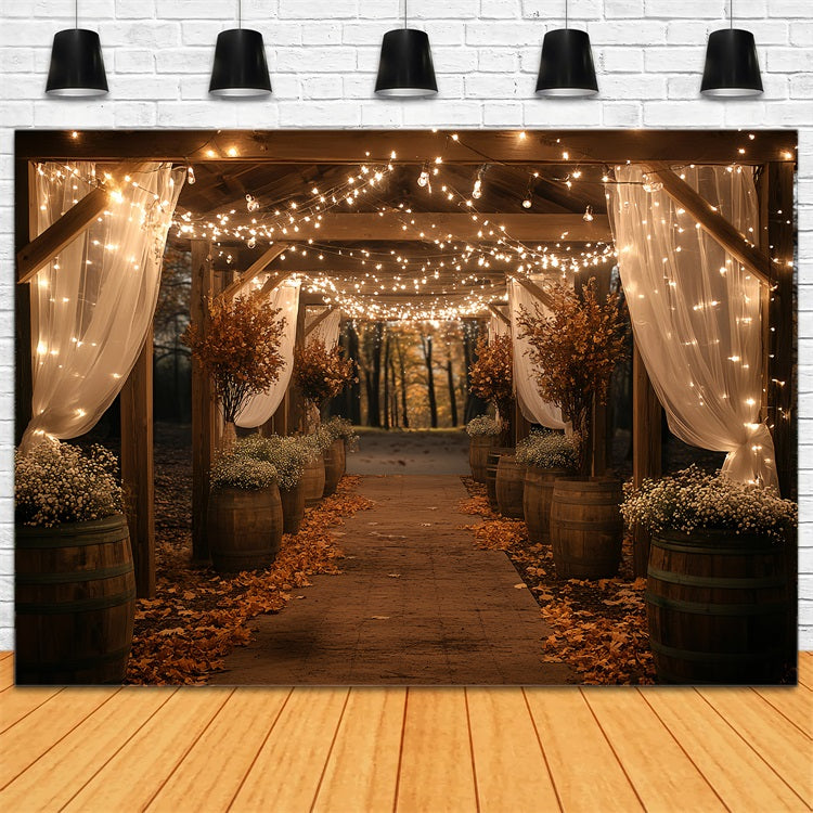 Toile de fond Grange Lumières Couloir d’Automne CSH4-217
