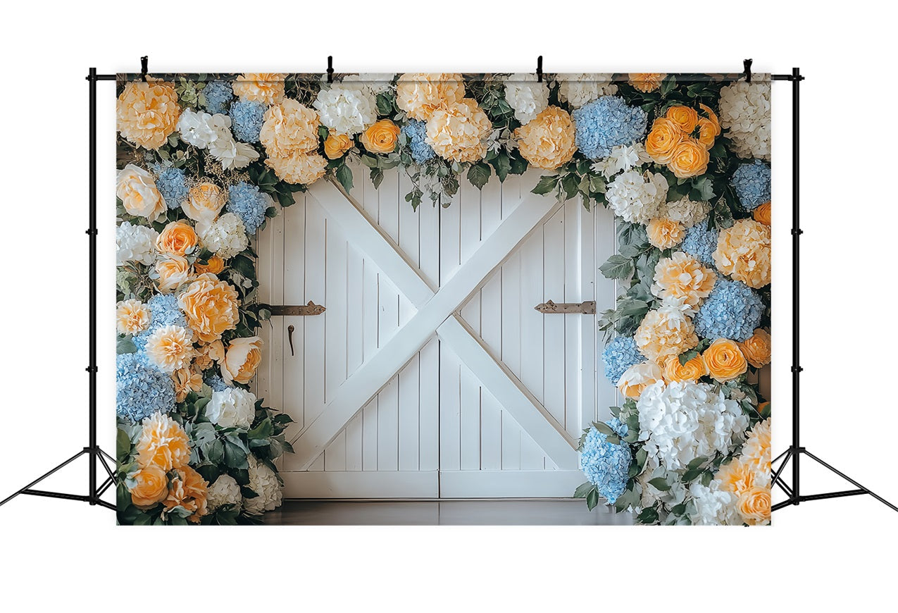 Toile de fond Porte de Grange Décor Floral Porte CSH4-228