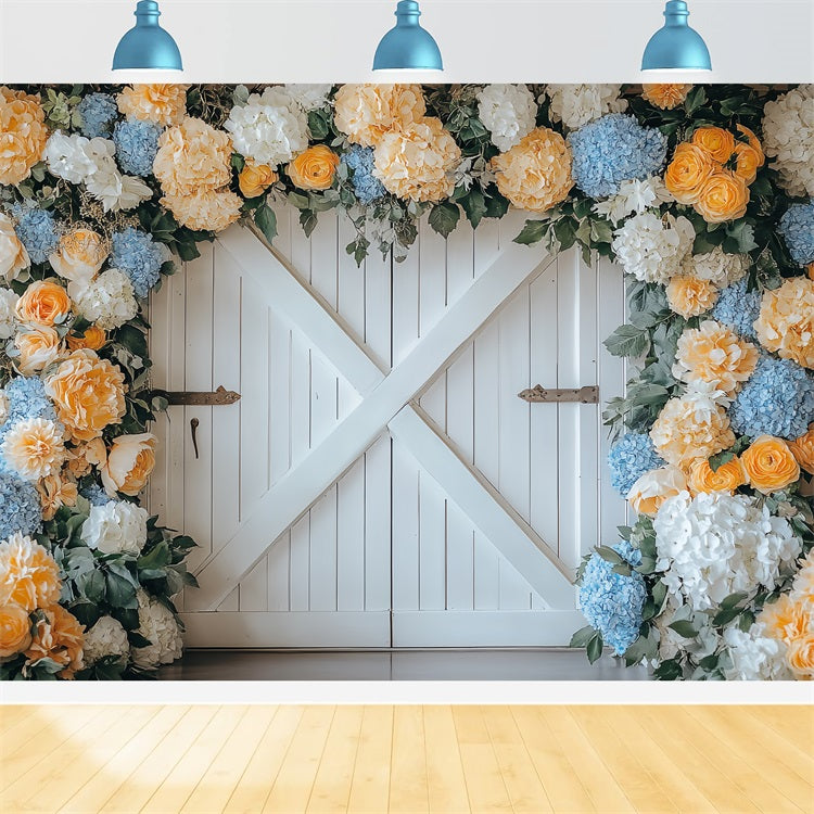 Toile de fond Porte de Grange Décor Floral Porte CSH4-228