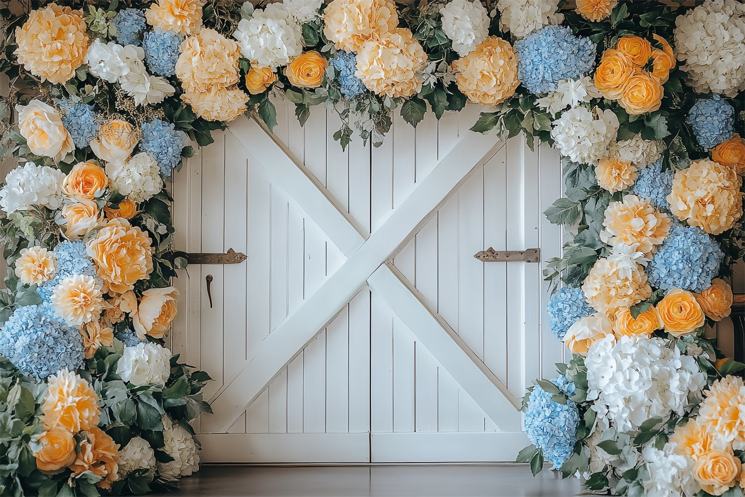 Toile de fond Porte de Grange Décor Floral Porte CSH4-228