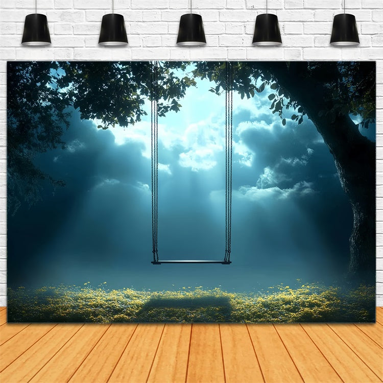 Toile de fond Ciel Rêveur Balancelle Nuages CSH4-238