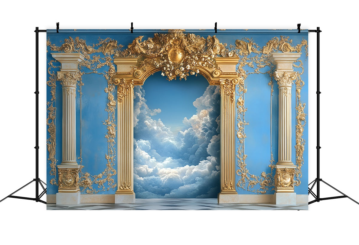 Toile de fond Nuages Palais Orné Arche Dorée CSH4-242
