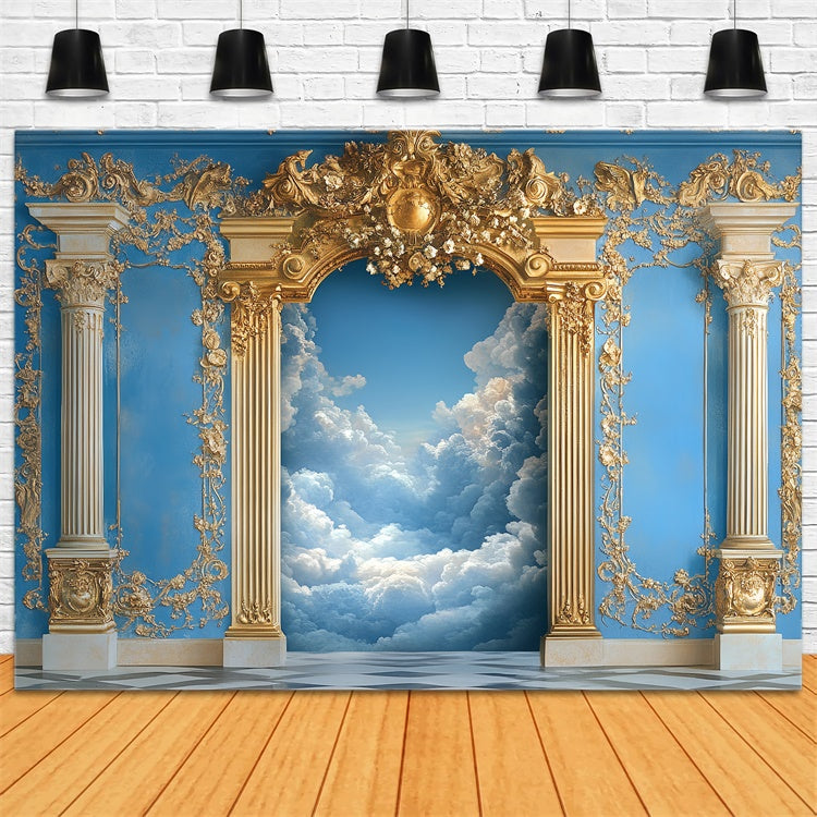 Toile de fond Nuages Palais Orné Arche Dorée CSH4-242