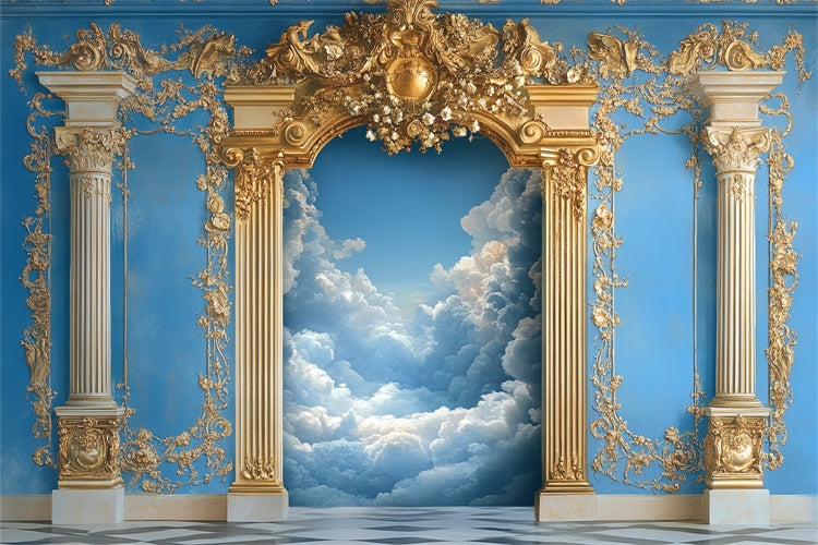 Toile de fond Nuages Palais Orné Arche Dorée CSH4-242