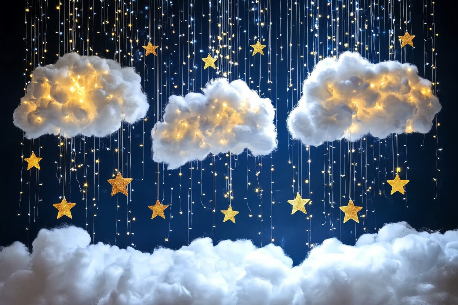 Toile de fond Nuages Étoiles Scintillantes et Nuages Gonflés CSH4-245
