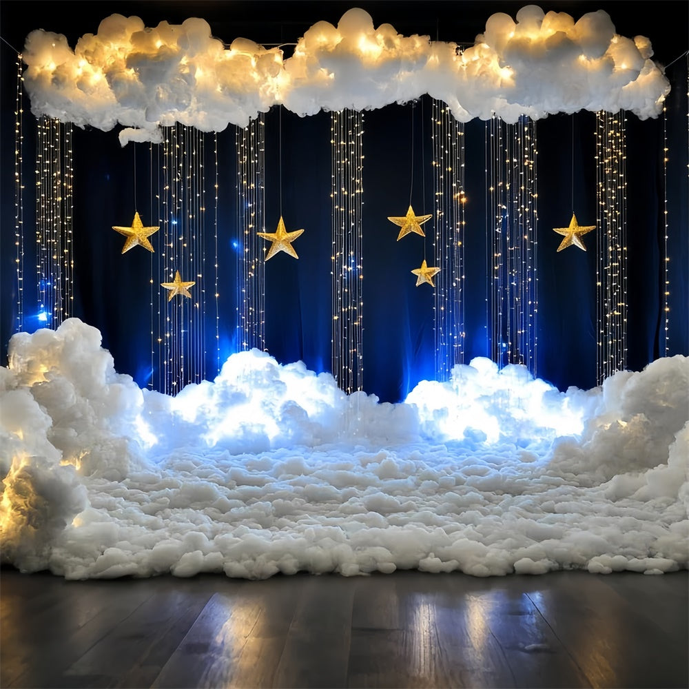 Toile de fond Nuages Étoiles Étincelantes Fantaisie Nuages CSH4-246