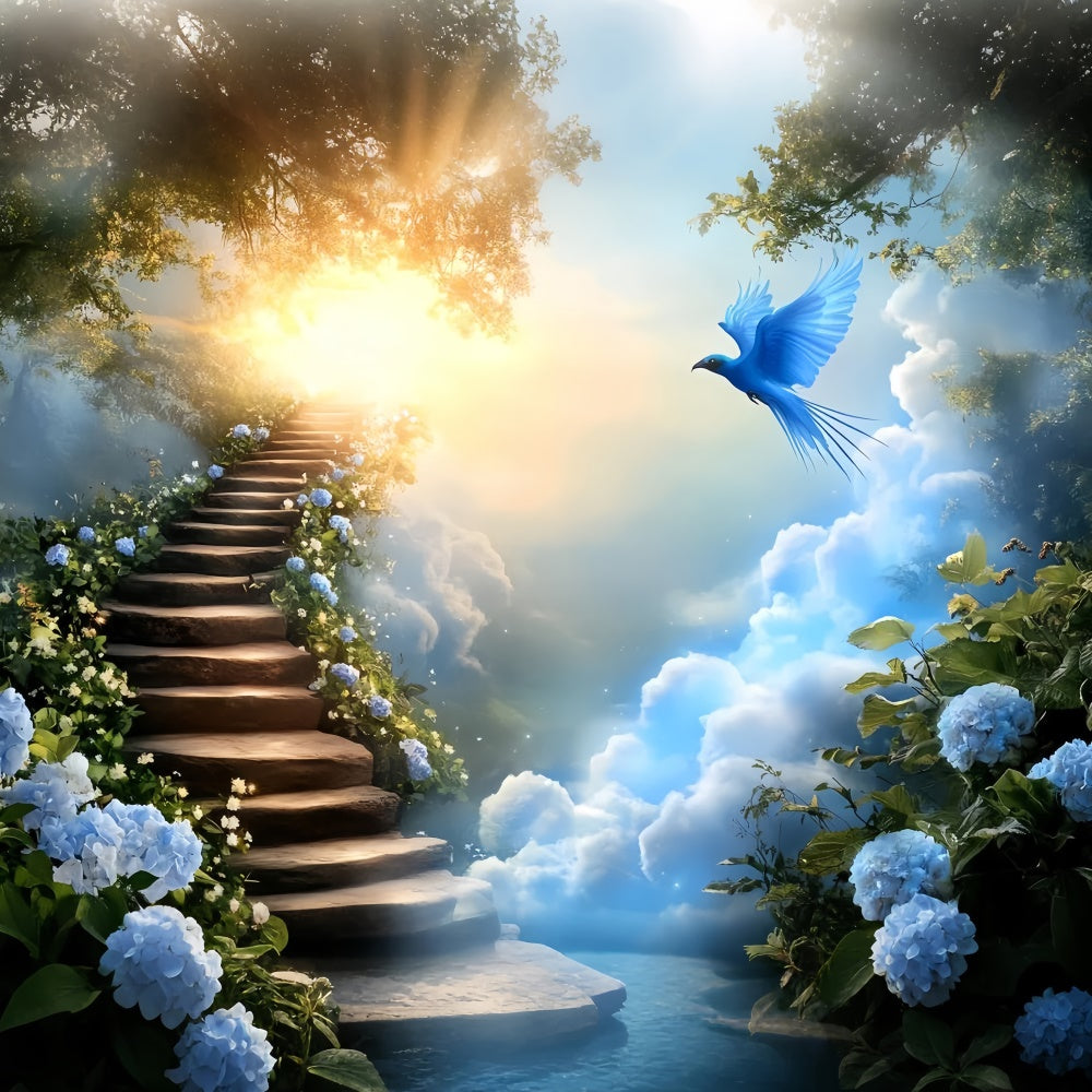 Toile de fond Ciel Sentier Fleuri OiPlage & Meru Envolé CSH4-248