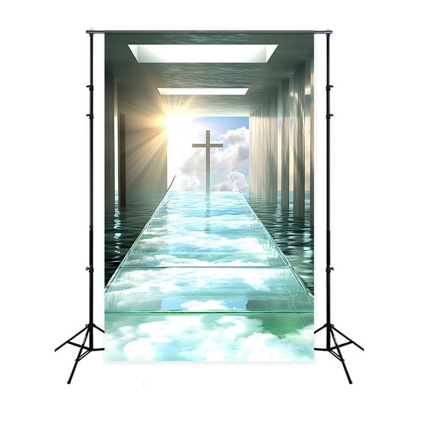 Toile de fond Ciel et Nuages Reflets Nuage Croix CSH4-249