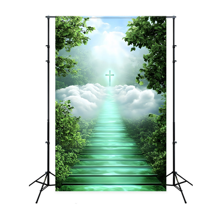 Toile de fond Nuages Forêt Paisible Chemin de Croix CSH4-250