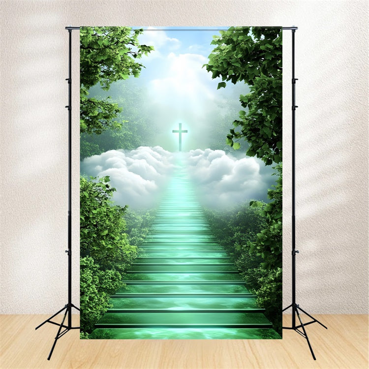 Toile de fond Nuages Forêt Paisible Chemin de Croix CSH4-250