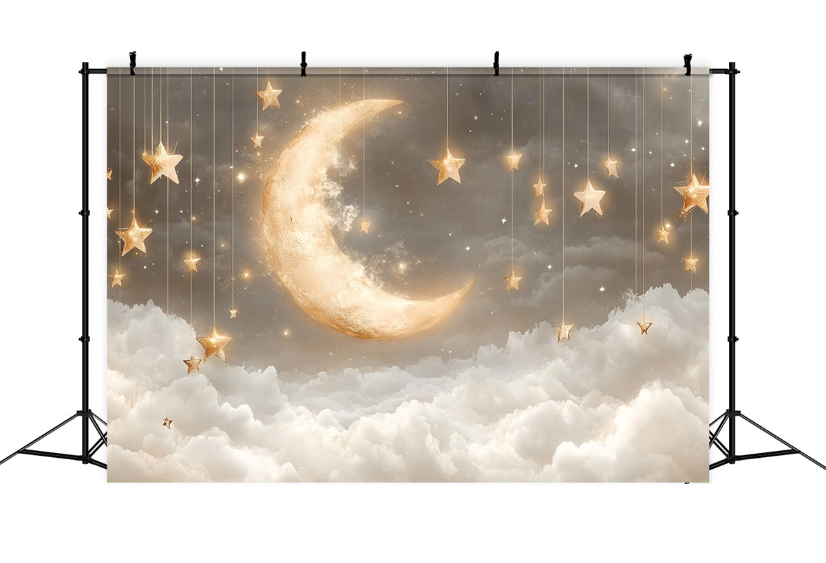 Toile de fond Nuages Lune Étoiles Suspendues CSH4-251
