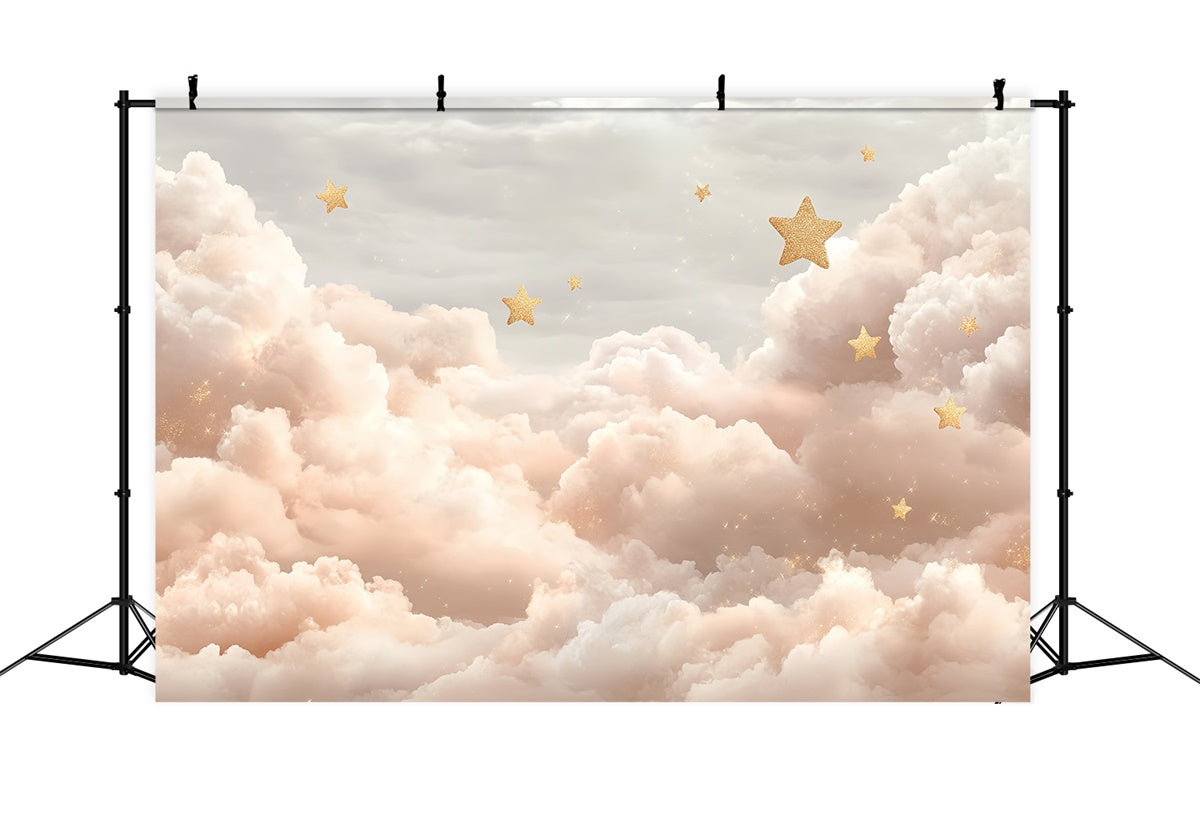 Toile de fond Nuages Rêveurs Étoiles Dorées CSH4-252
