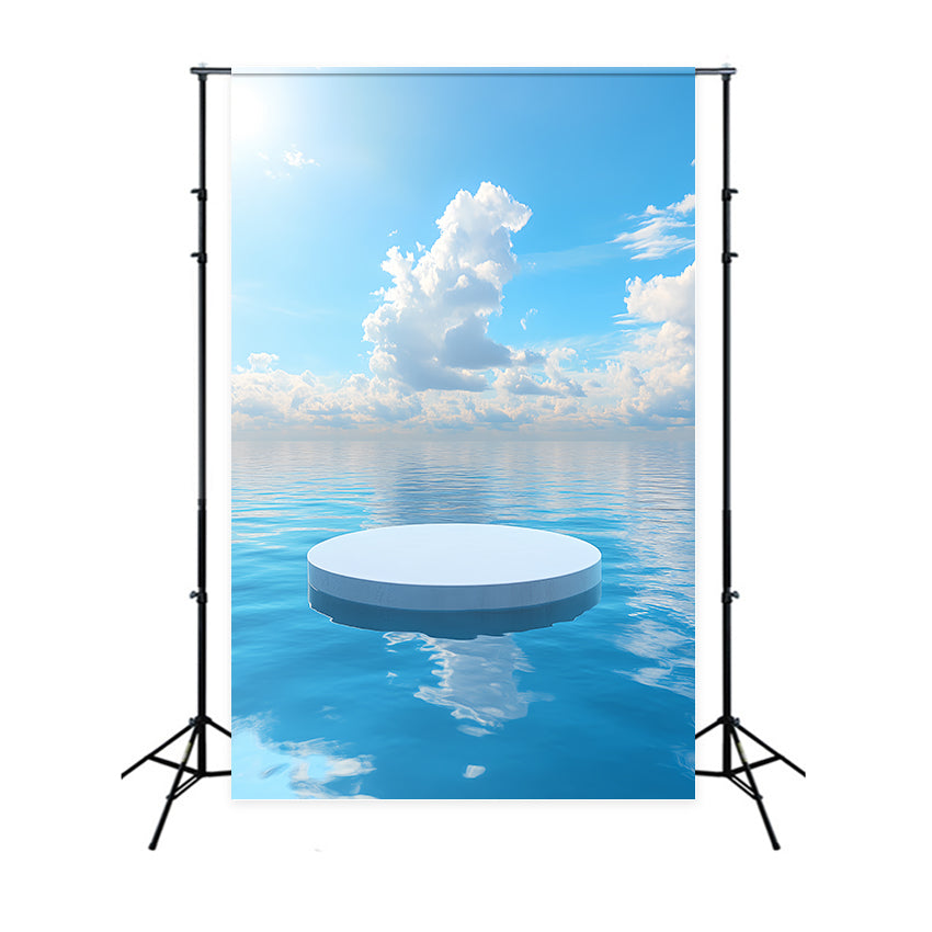 Toile de fond Océan et Ciel Bleu Ciel Eau Sereine CSH4-253