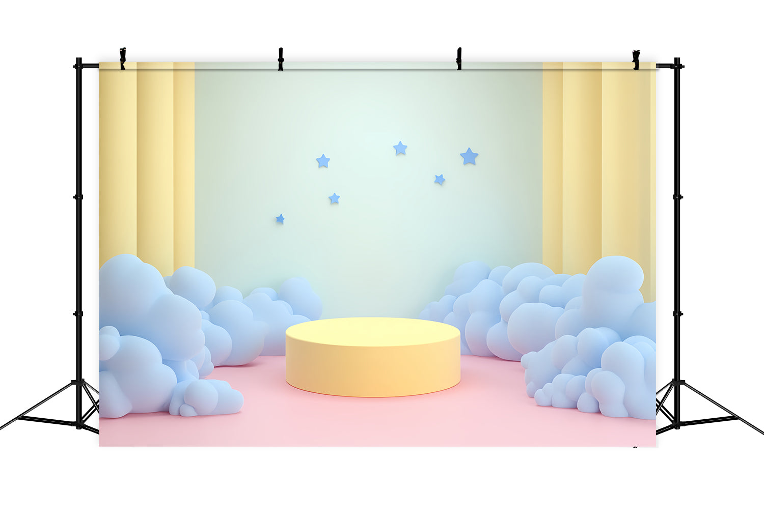 Toile de fond Nuages Scène Jaune Nuages Bleus CSH4-258