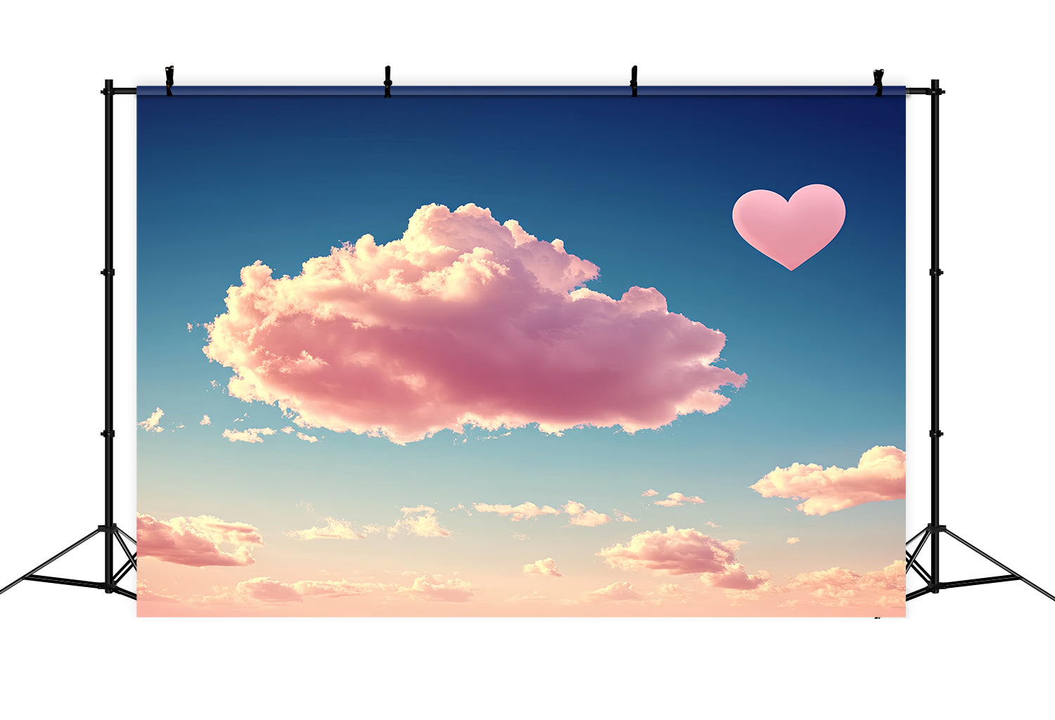 Toile de fond Nuages Roses Nuages Romantiques Cœur Rose CSH4-265
