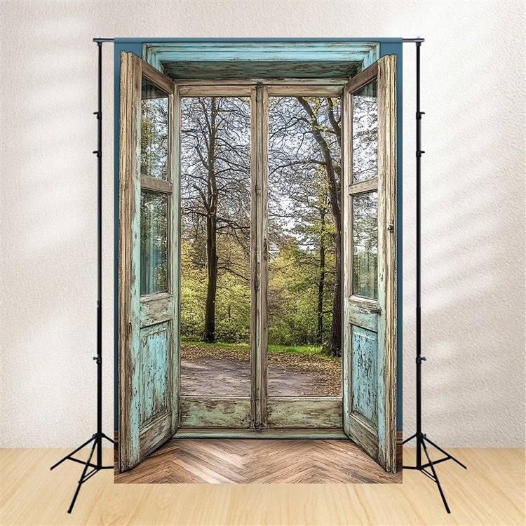 Toile de fond Photo Vintage Porte en Bois Vieillie Forêt CSH4-268