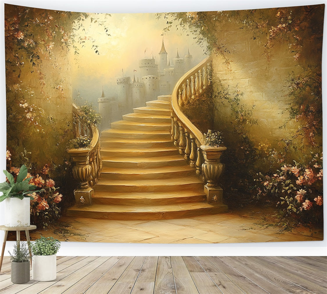 Toile de fond Vintage Idées Château Escalier Tournant CSH4-274