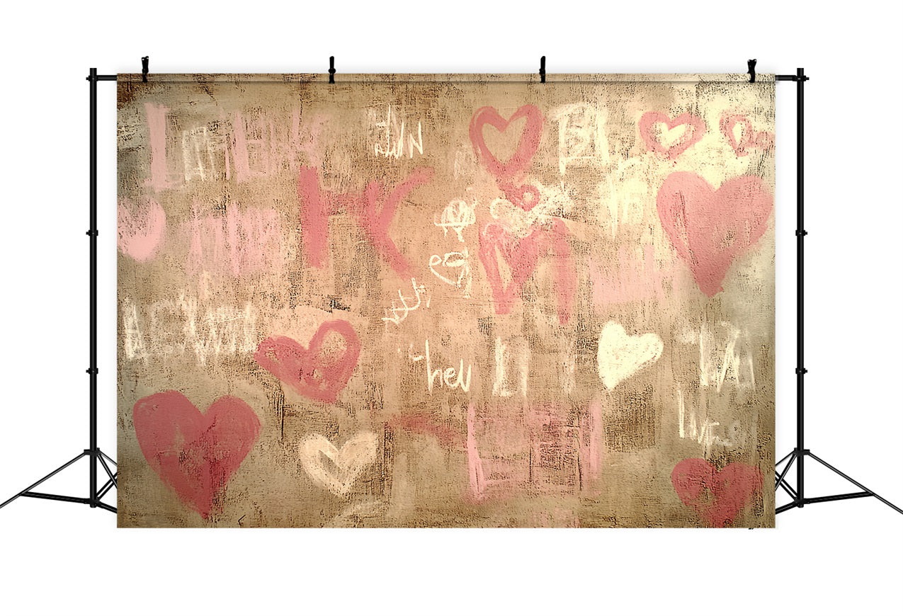 Toile de fond Vintage Mur Graffiti Cœur Motif CSH4-276