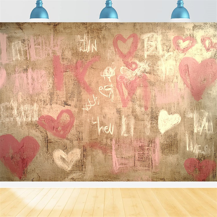 Toile de fond Vintage Mur Graffiti Cœur Motif CSH4-276