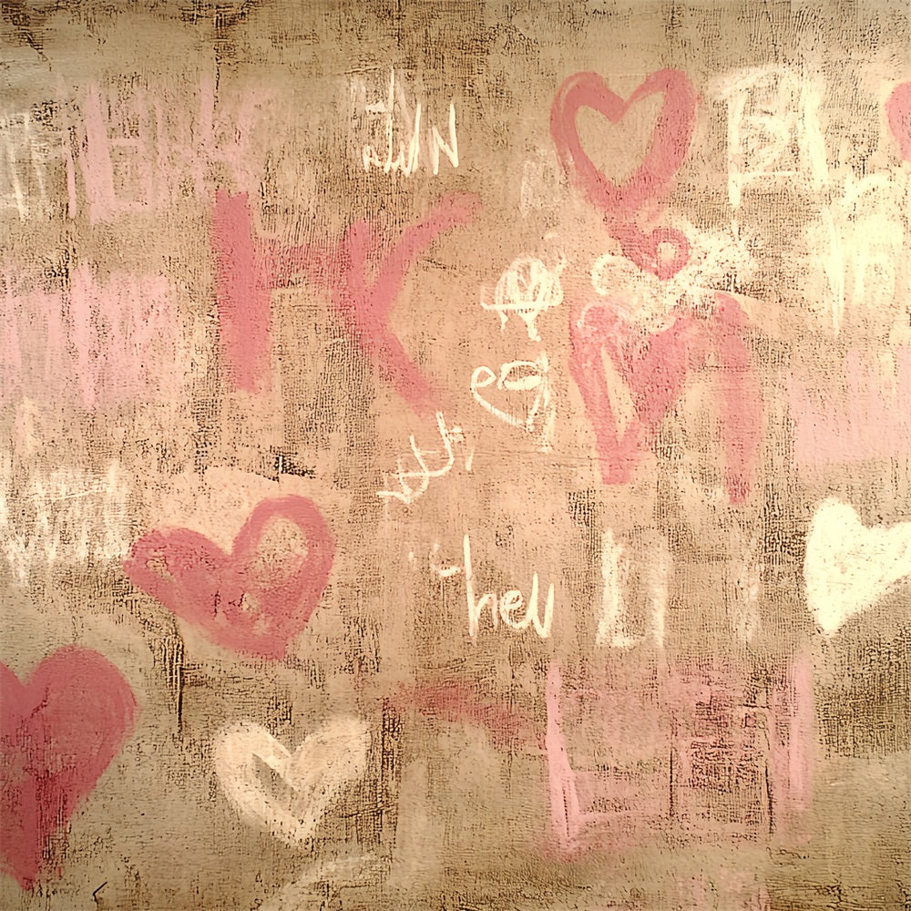Toile de fond Vintage Mur Graffiti Cœur Motif CSH4-276