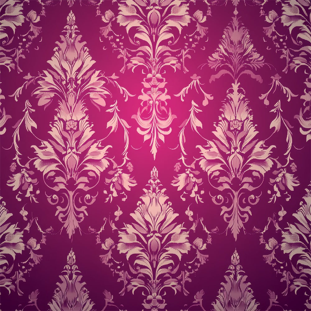 Toile de fond Vintage Damassé Bordeaux Motif Floral CSH4-282