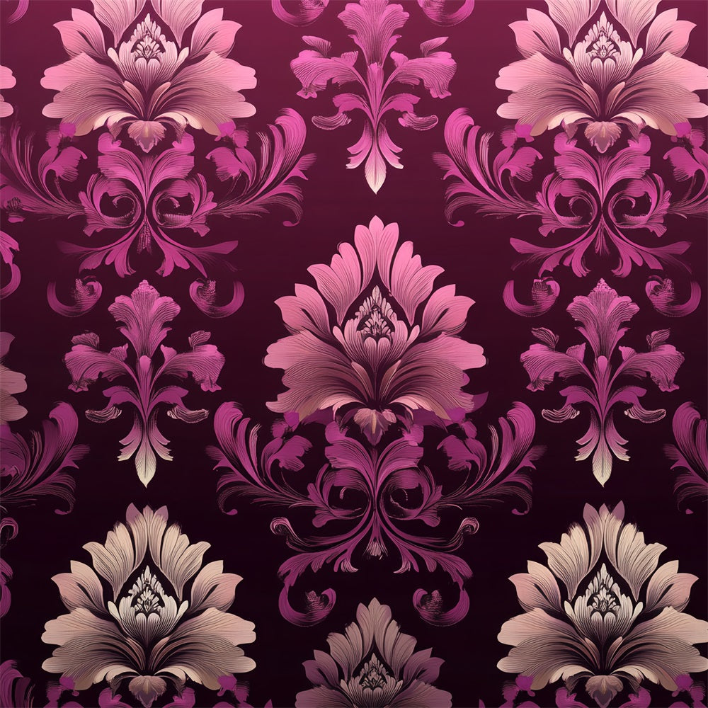 Toile de fond Photo Classique Damassé Floral Rose CSH4-283
