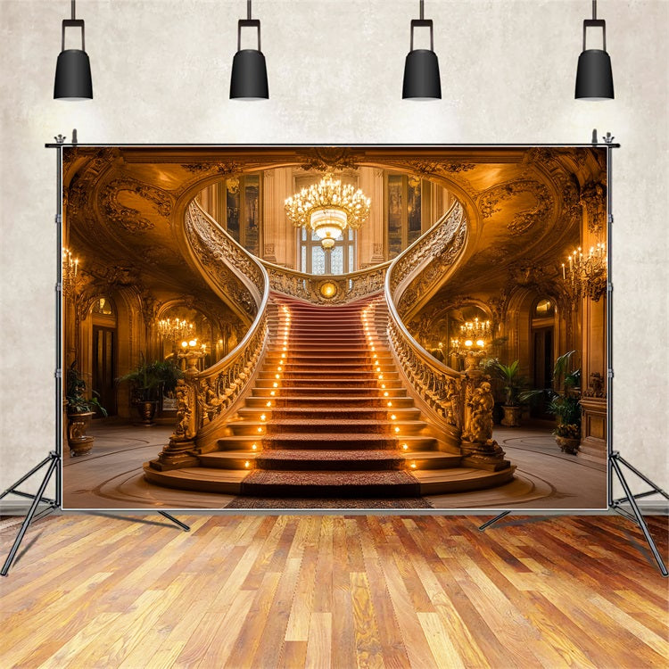 Toile de fond Victorienne Photo Escaliers en Tapis Rouge Vintage CSH4-285