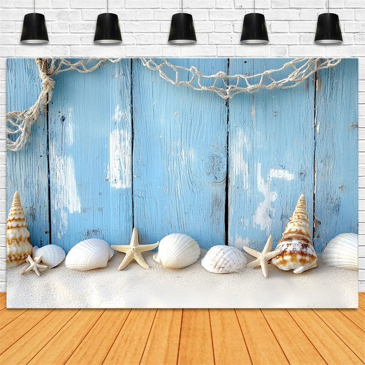 Toile de fond Vintage Bois Bleu Bord de Mer Photographie CSH4-295