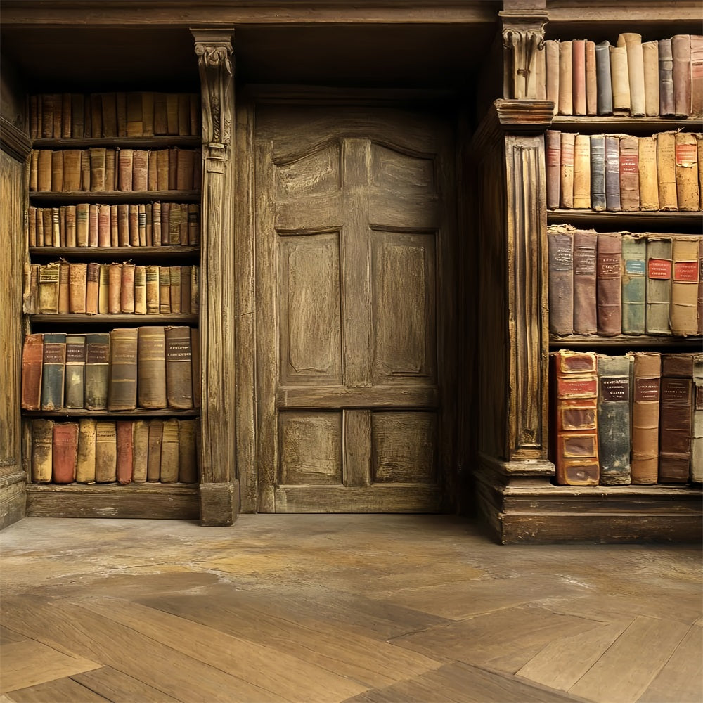 Toile de fond Vintage Bibliothèque Ancienne Porte CSH4-299