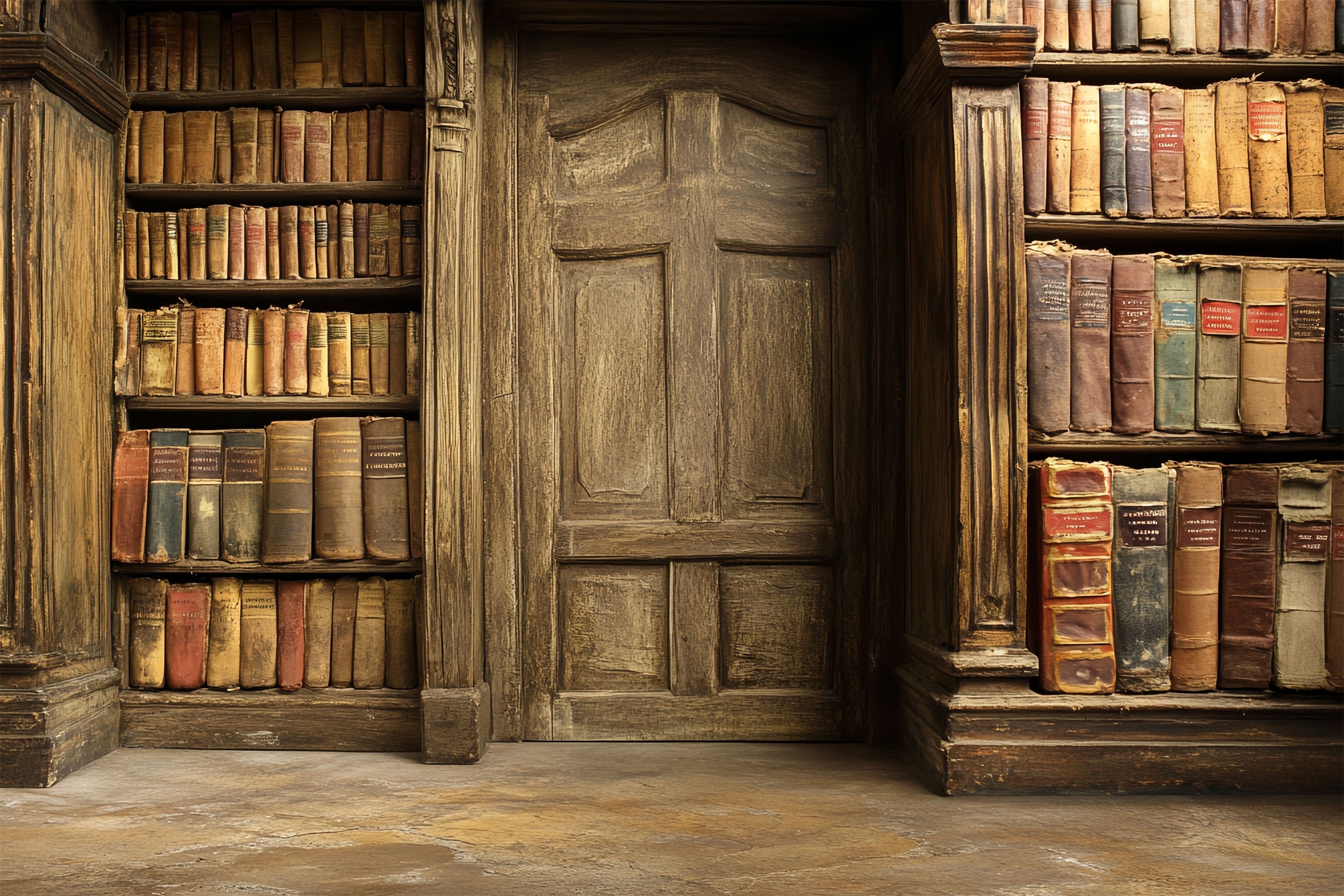 Toile de fond Vintage Bibliothèque Ancienne Porte CSH4-299