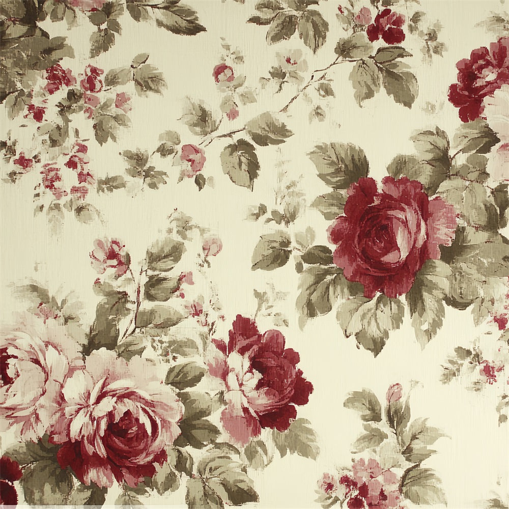 Toile de fond Photo Vintage Roses Rouges Florales CSH4-304