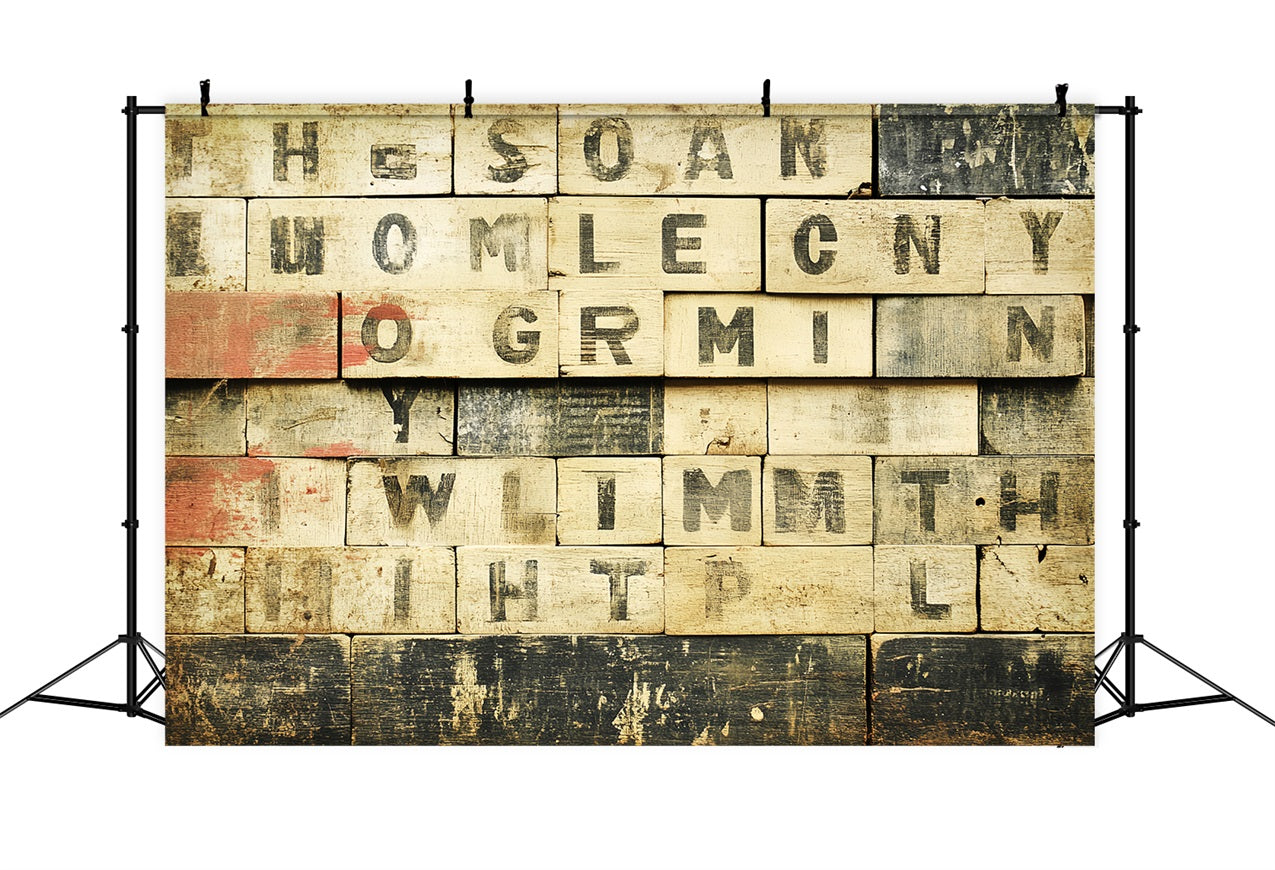 Toile de fond Vieille École Photo Lettres en Tuiles Mur Vintage CSH4-308