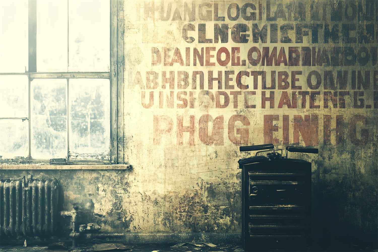 Toile de fond Vieille École Backdrops Fenêtre Vieillie Mur Vintage CSH4-309