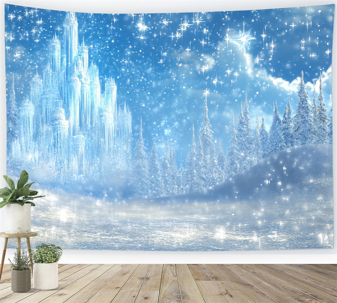 Toile de fond Château de Glace Conte de Fées Neige CSH4-325