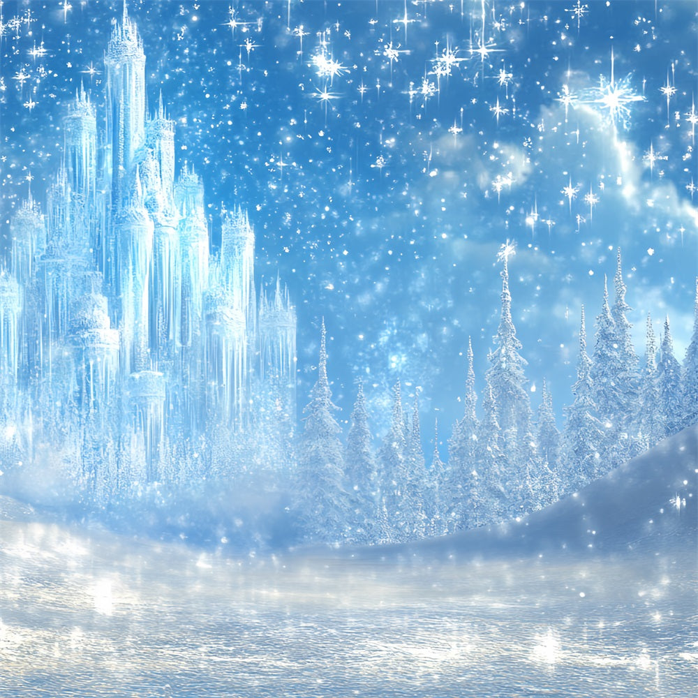 Toile de fond Château de Glace Conte de Fées Neige CSH4-325