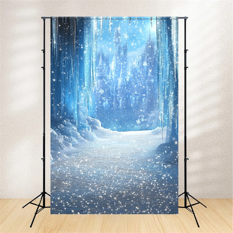 Toile de fond Château Gelé Sentier de Glace Étincelant CSH4-326