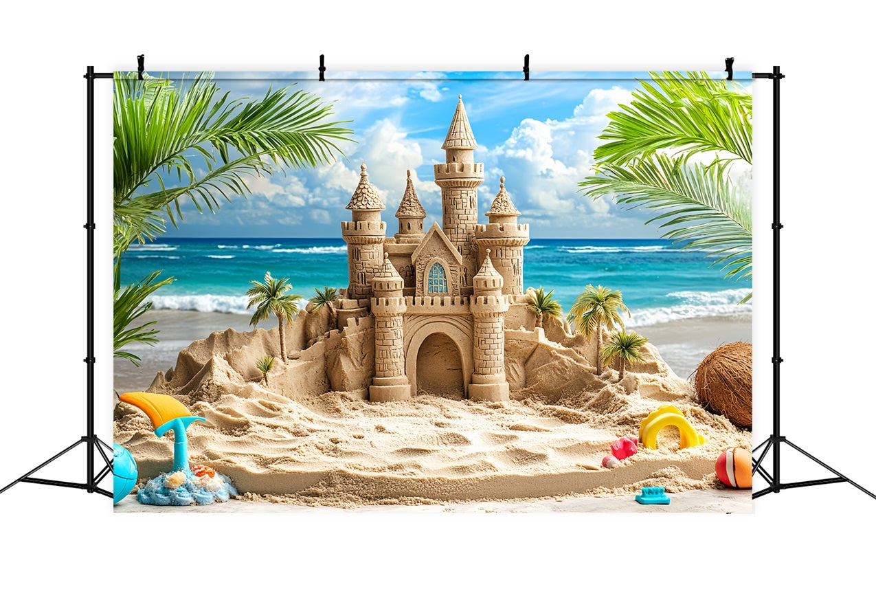 Toile de fond Château d’Été Château de Sable Vagues CSH4-327