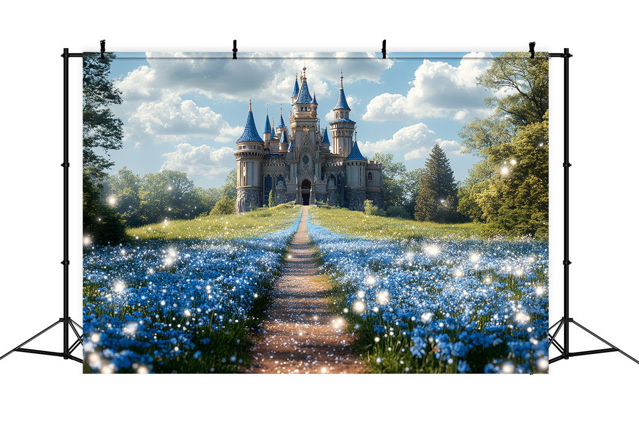 Toile de fond Photographie Château Sentier de Fleurs CSH4-333