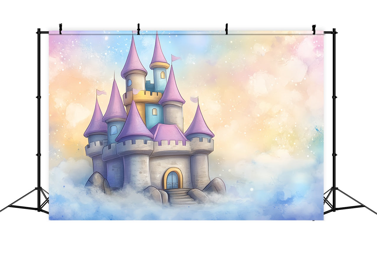 Toile de fond Château Nuages de Dessin Animé Rêveur CSH4-334