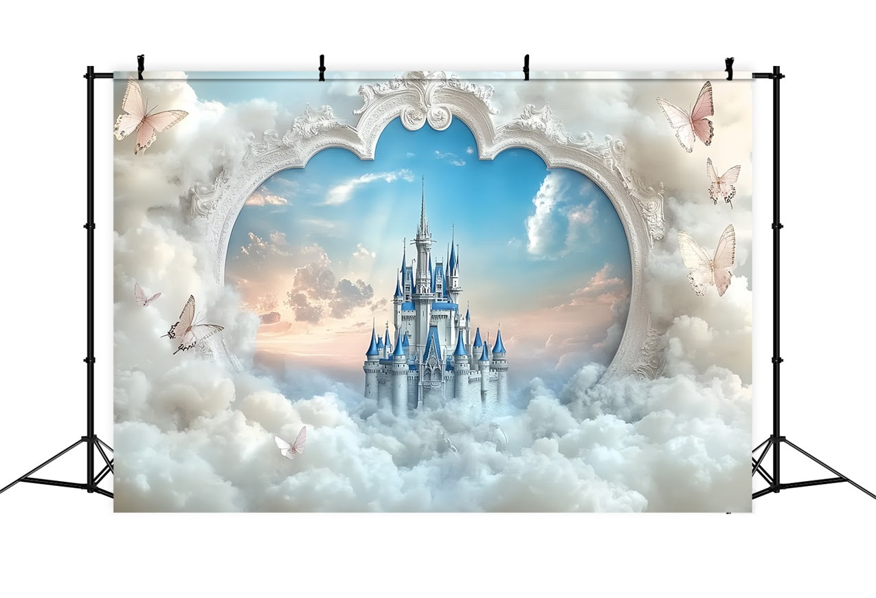 Toile de fond Château Portail en Cœur Vue Céleste CSH4-336