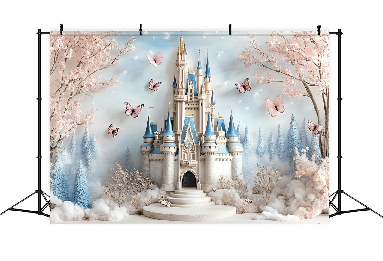 Toile de fond Château Jardin Nuages Floraux CSH4-337