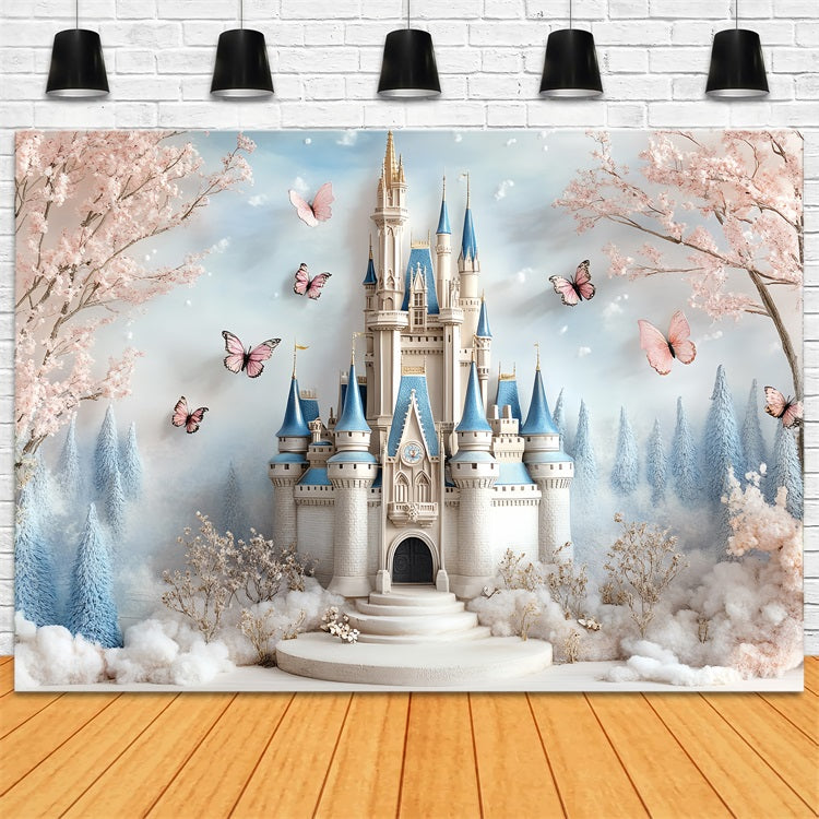 Toile de fond Château Jardin Nuages Floraux CSH4-337