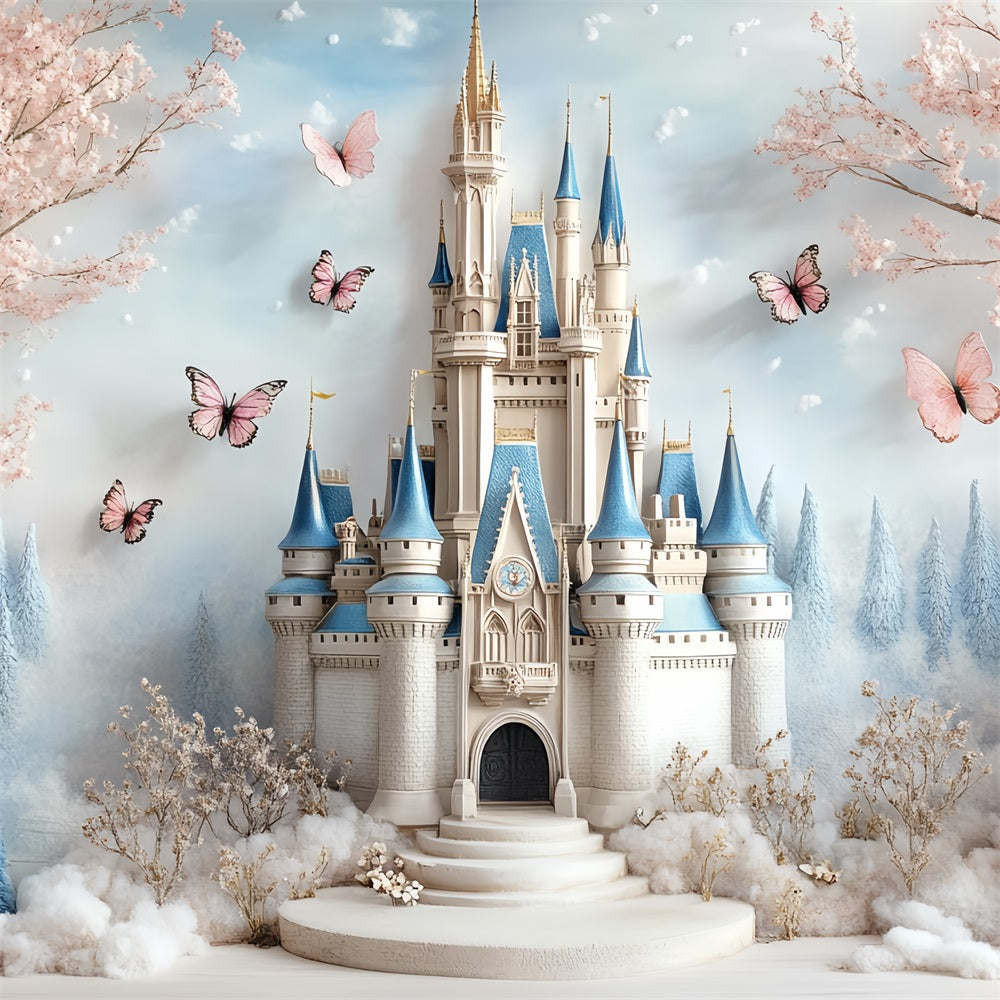 Toile de fond Château Jardin Nuages Floraux CSH4-337