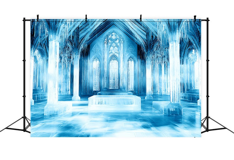 Toile de fond Château de Glace Palais Gelé Colonnes de Cristal CSH4-345