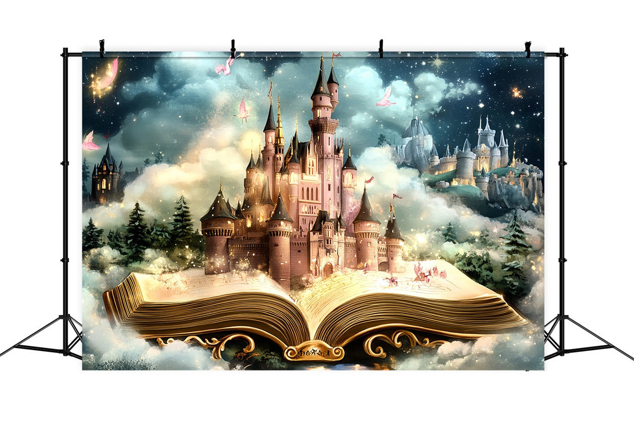 Toile de fond Château Histoire Magique Ciel Étoilé CSH4-347