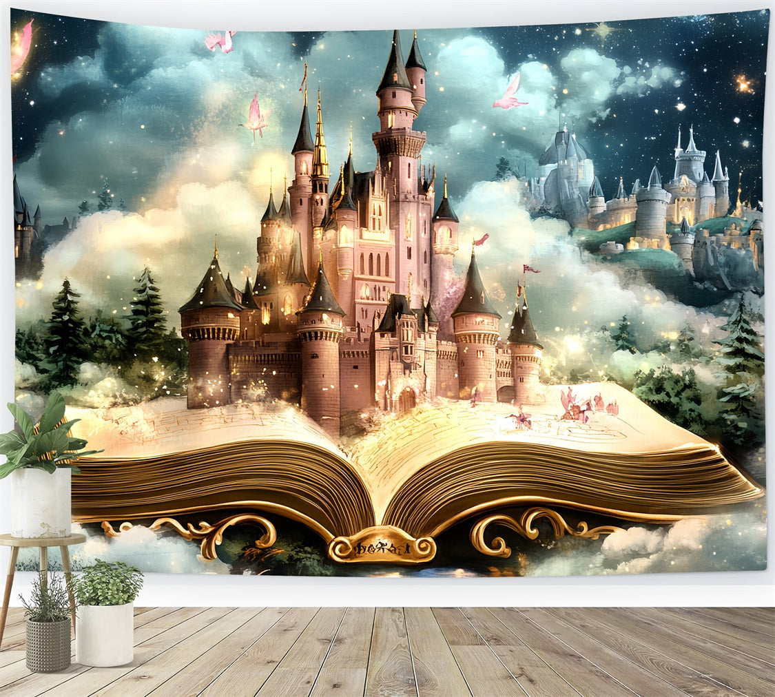Toile de fond Château Histoire Magique Ciel Étoilé CSH4-347