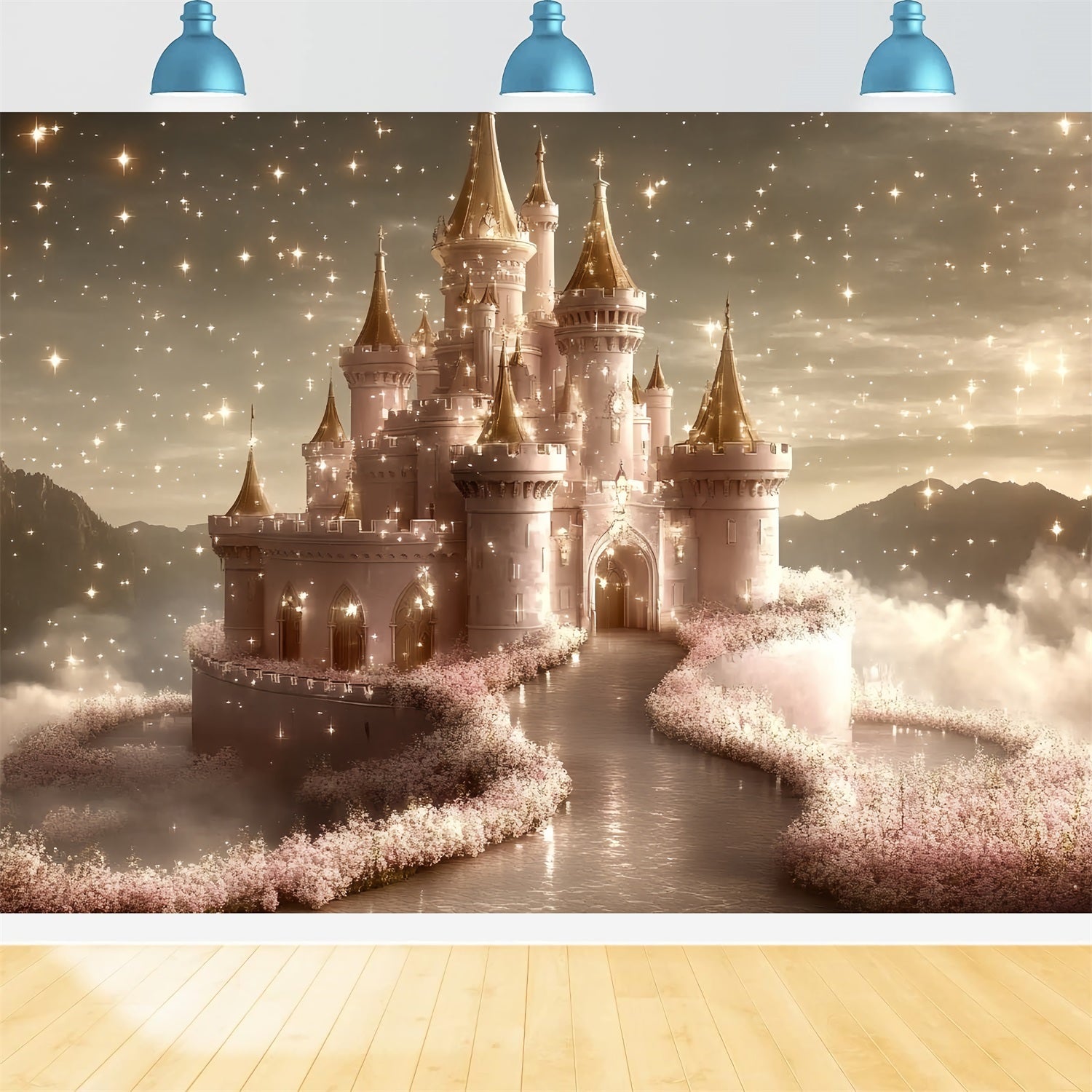 Toile de fond Château Rêve Royal Nuages Scintillants CSH4-349